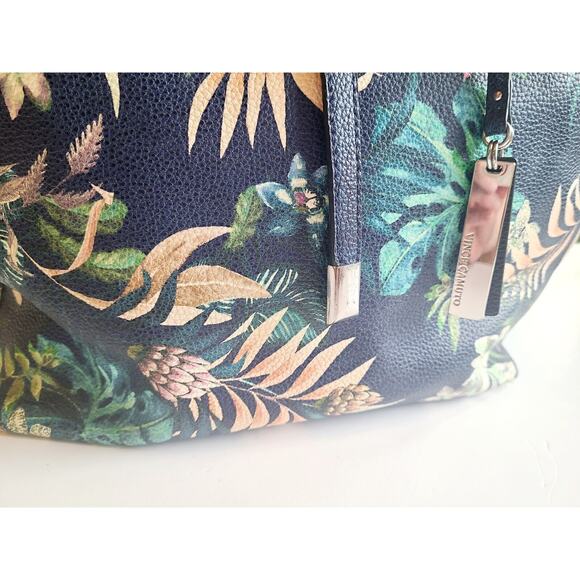 Vince Camuto Leather Top Zip Saffiano Floral Print Didi Tote Tropical Designer - Picture 3 of 16